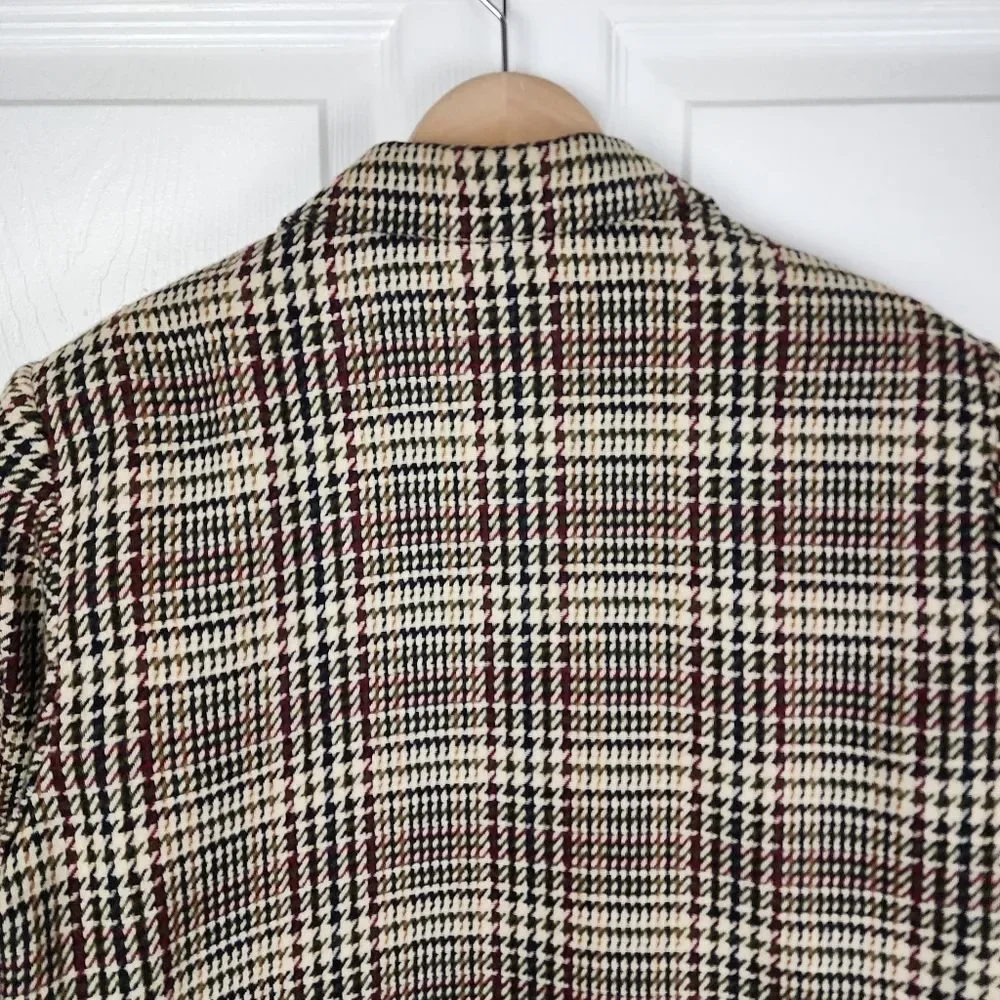 Sag Harbor Plaid Blazer Wool Blend Houndstooth Eclectic Grandpa Jacket Size 14 - Picture 13 of 16